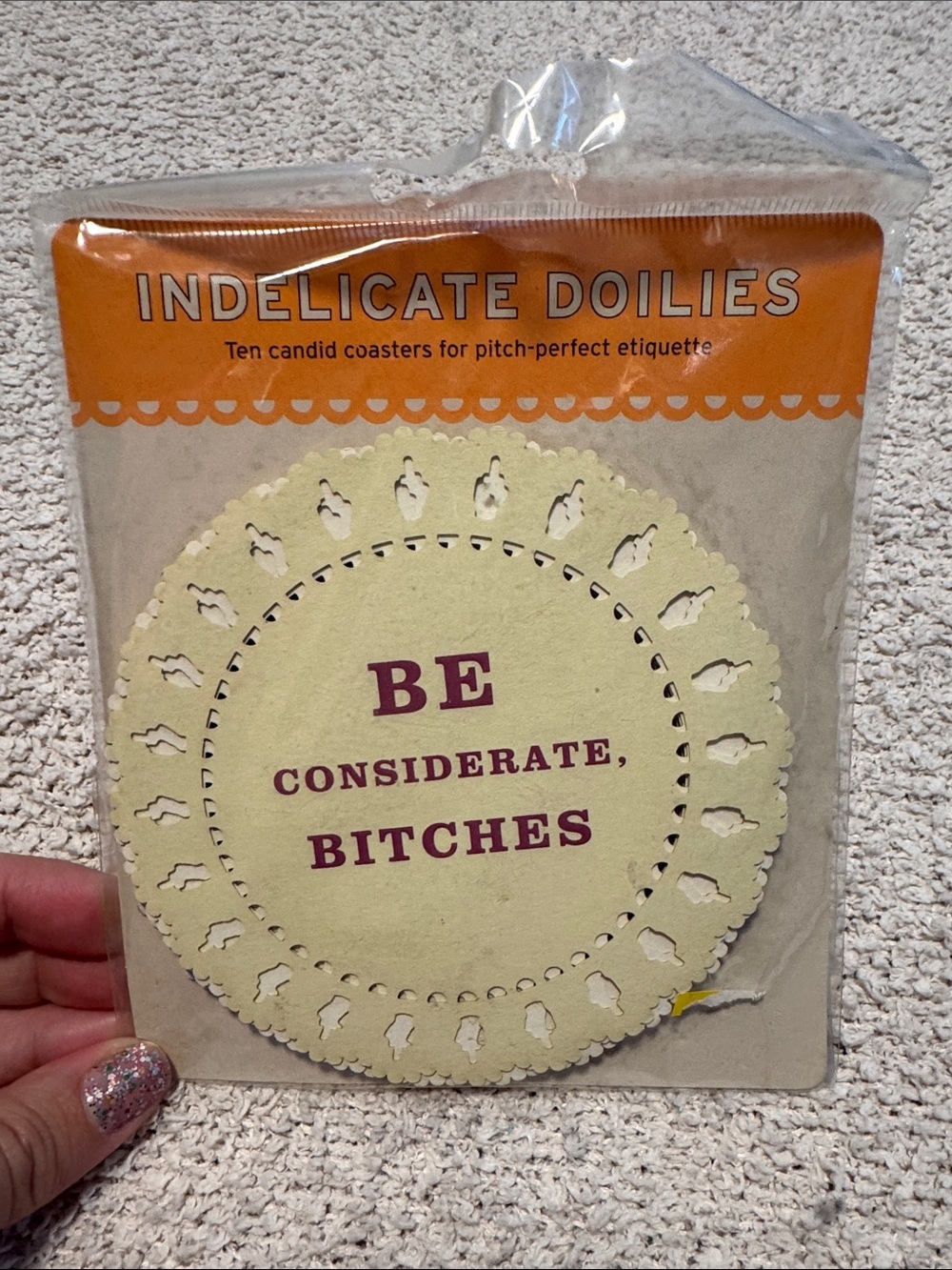 Knock Knock Yellow and Orange Scalloped Coaster Set